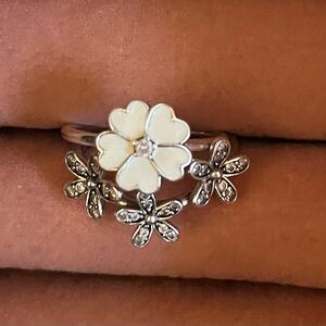 Pandora Rings set of Two Size 7 SS